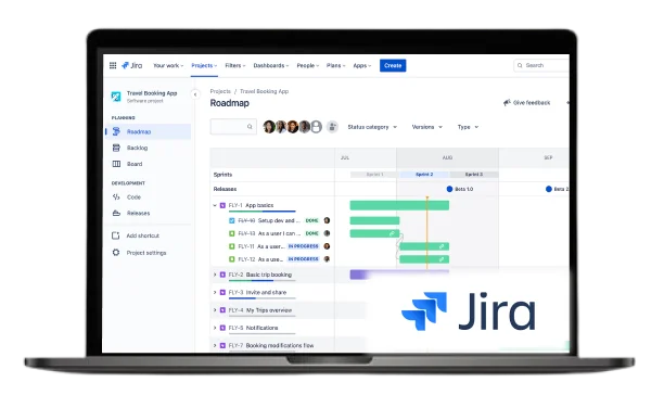 Jira dashboard on laptop